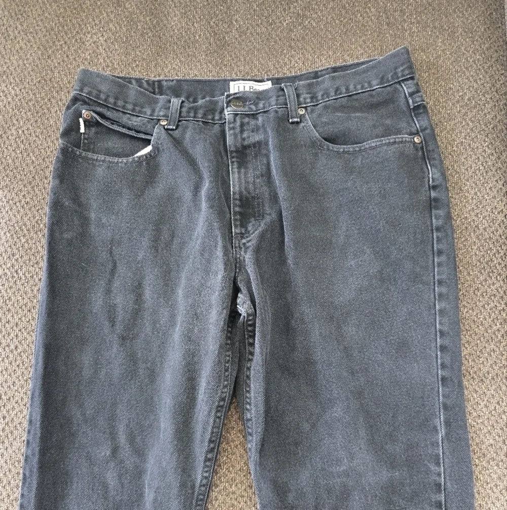 L.L. Bean Jeans Mens 36X29 Black Straight Mid Rise DarkWash Straight Cla… - Picture 4 of 11